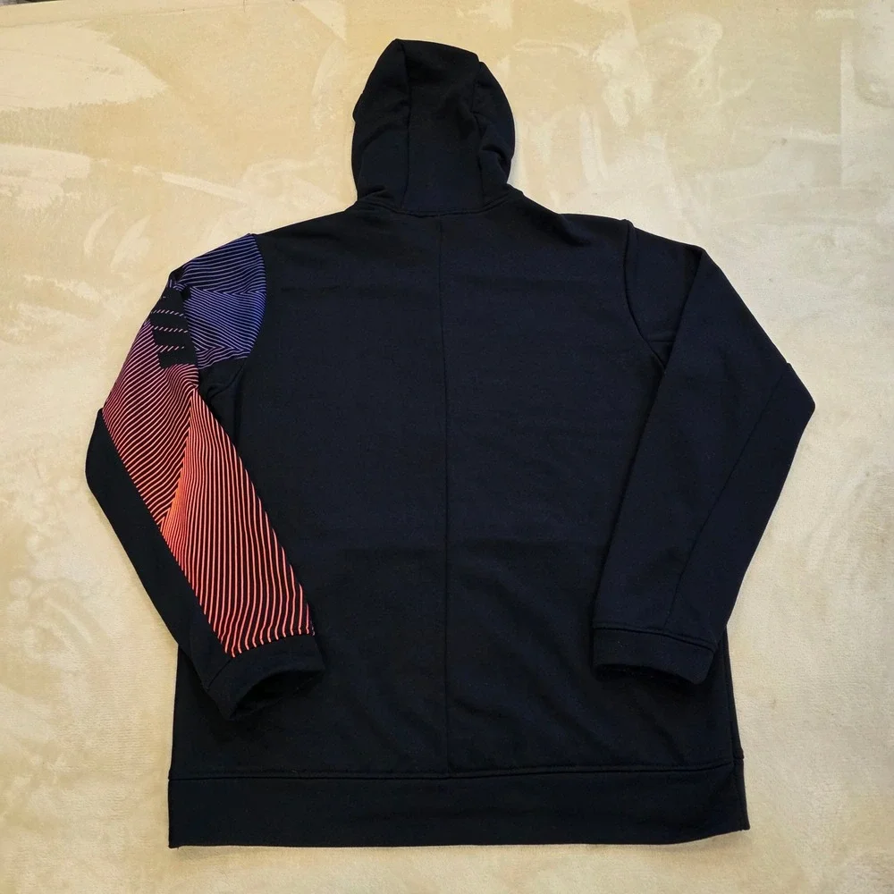 Nike Dri-FIT Men's Small 1/2 Zip Pullover Hoodie Black Orange Swoosh CJ4429-010
